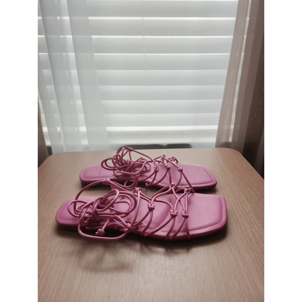 Marc Fisher Women Strappy Gladiator Square Toe Sandals FUSHIA Size 8.5 M